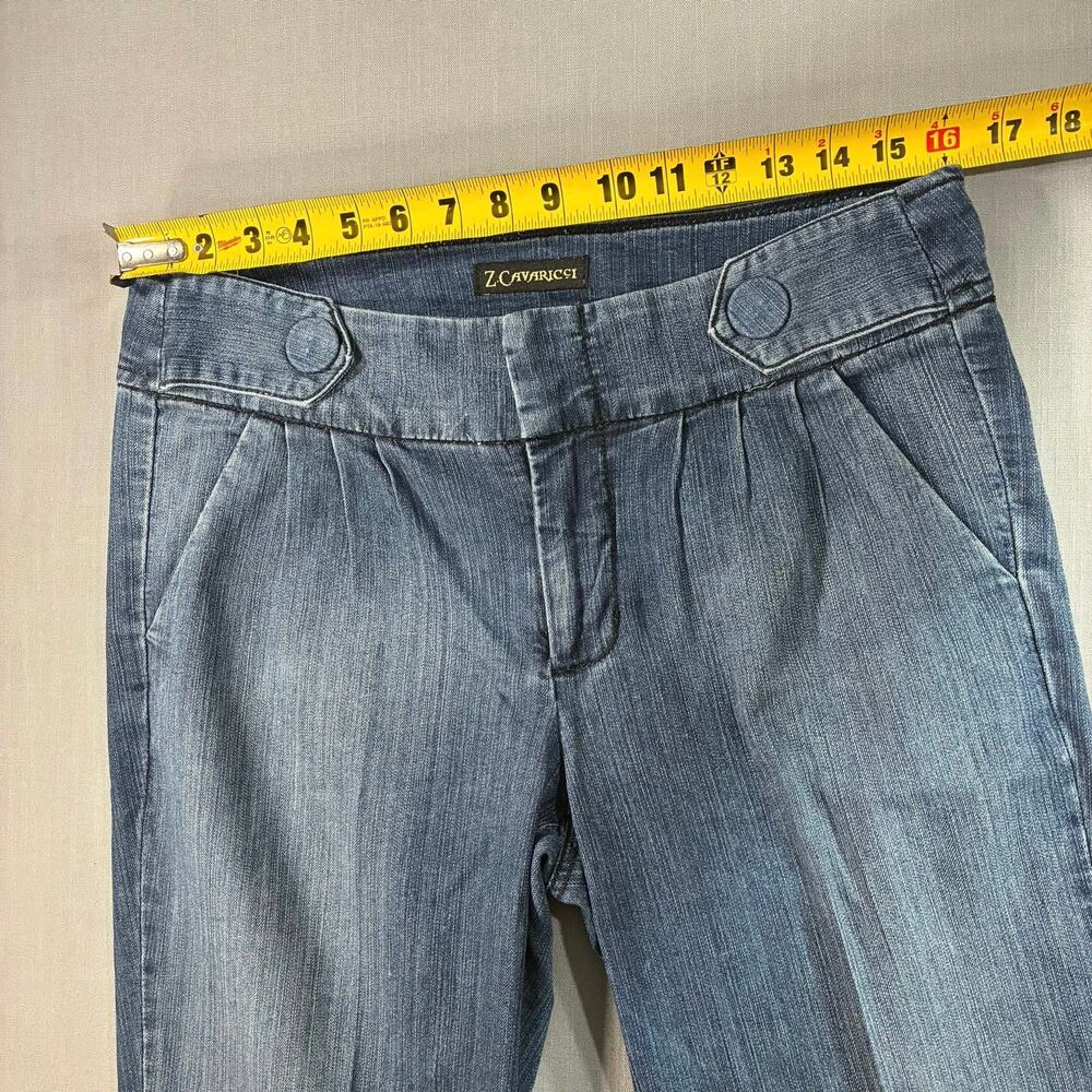 Z Cavaricci Womens Size 10 Bootcut Jeans Blue Stretch Cuffed Hem Y2K - Picture 5 of 10
